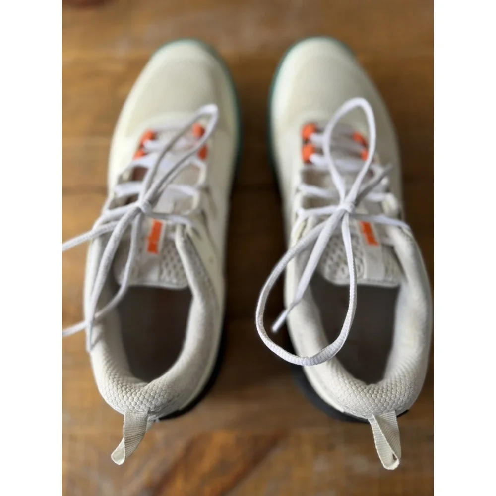 Prince Racquetball /Tennis Shoes Men Size 12 Cream‎ Teal Orange